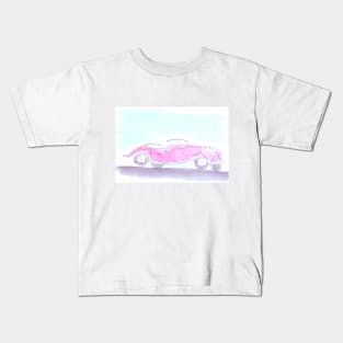 Auto, car, transport, journey, speed, road, driver, watercolor, watercolour, hand drawn, drawing, illustration, Kids T-Shirt